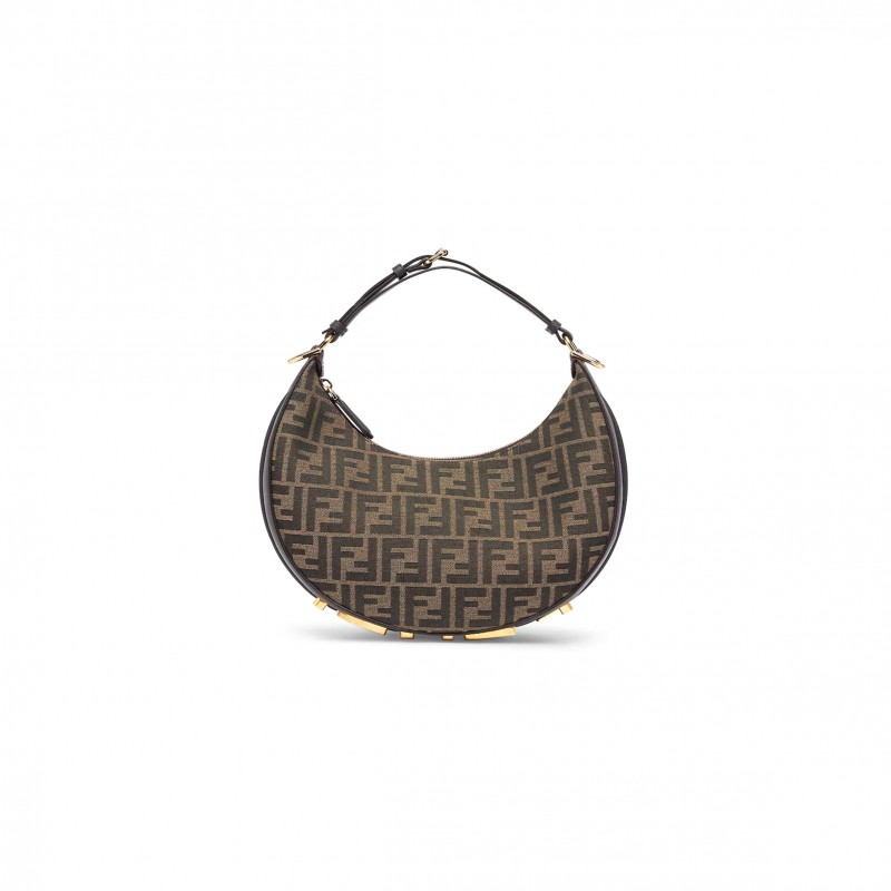 FENDI GRAPHY SMALL BROWN FF JACQUARD FABRIC BAG 8BR798ALP3F1I02 (29*24.5*10cm)