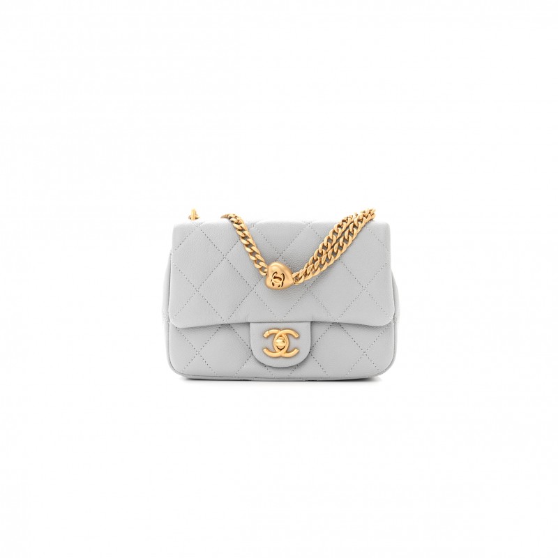 CHANEL CAVIAR QUILTED MINI SWEETHEART FLAP GREY (20*14*8cm) 