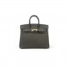 HERMÈS MASTER BIRKIN 25 TOGO LEATHER PEWTER GREY GOLD BUCKLE BAG H028369CC8F (25*20*13cm)