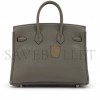 HERMES MASTER BIRKIN 25 TOGO LEATHER PEWTER GREY SILVER BUCKLE BAG BK258FTGSS (25*20*13cm)