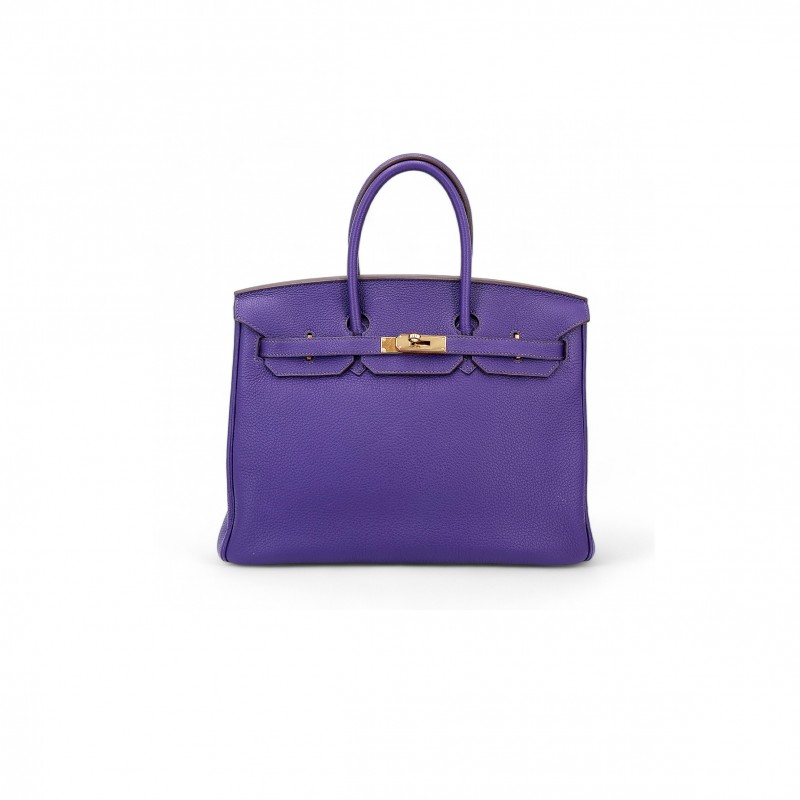HERMES MASTER BIRKIN 35 TOGO LEATHER CALFSKIN FANTASY PURPLE GOLD BUCKLE BAG BK30P9TGCM (35*28*18cm)