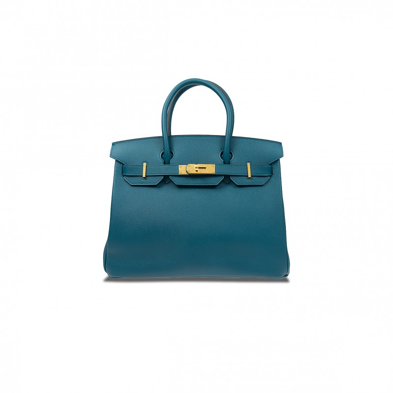 HERMES MASTER BIRKIN 30 TOGO LEATHER NORTHERN BLUE GOLD BUCKLE BAG H028369CCP3 (30*23*15cm)