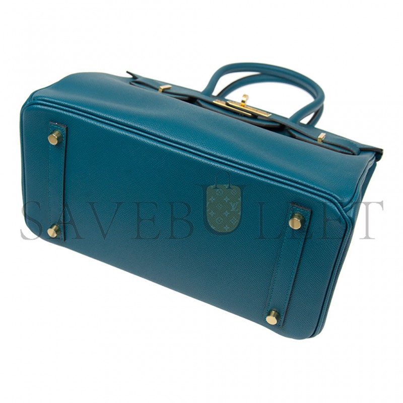 HERMES MASTER BIRKIN 30 TOGO LEATHER NORTHERN BLUE GOLD BUCKLE BAG H028369CCP3 (30*23*15cm)