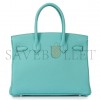 HERMÈS MASTER BIRKIN 30 TOGO LEATHER MACARON BLUE SILVER BUCKLE BAG BK353PTGSS (30*23*15cm)