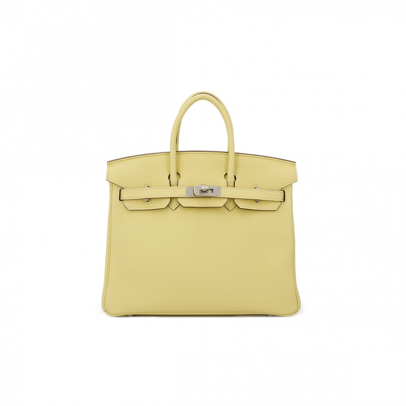 HERMÈS MASTER BIRKIN 30 TOGO LEATHER LEMON YELLOW SILVER BUCKLE BAG 1271660027 (30*23*15cm)