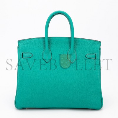 HERMÈS MASTER BIRKIN 25 TOGO LEATHER PEACOCK BLUE SILVER BUCKLE 1720000492 (25*20*13cm)