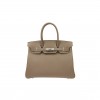 HERMES MASTER BIRKIN 30 TOGO LEATHER ELEPHANT GREY SILVER BUCKLE BAG BK3018EPSS (25*20*13cm)