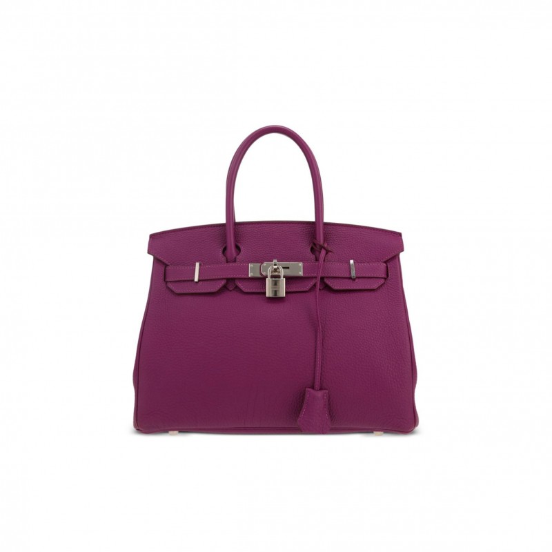 HERMÈS MASTER BIRKIN 30 TOGO LEATHER ROSE PURPLE SILVER BUCKLE 26599473 (30*23*15cm)