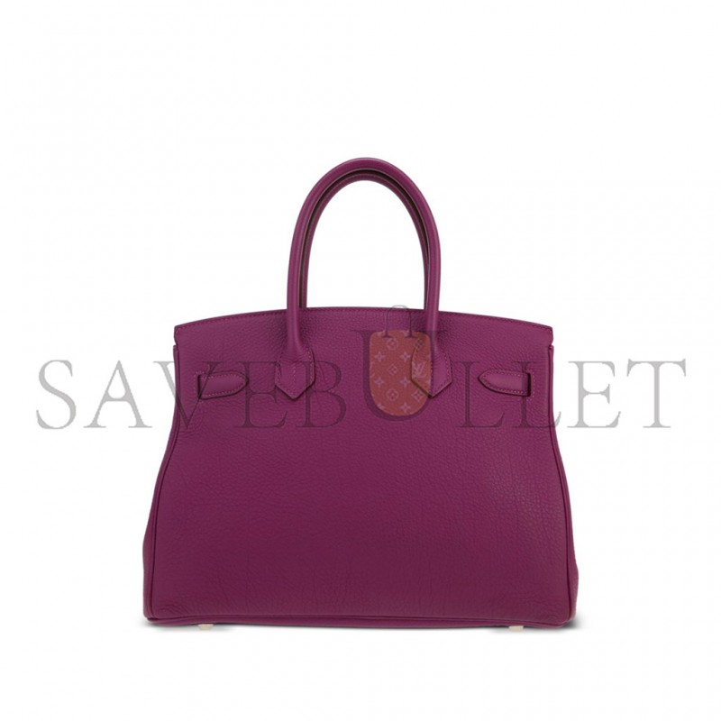 HERMÈS MASTER BIRKIN 30 TOGO LEATHER ROSE PURPLE SILVER BUCKLE 26599473 (30*23*15cm)