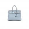 HERMÈS MASTER BIRKIN 35 TOGO LEATHER LINEN BLUE SILVER BUCKLE BK35J7TGSS (35*28*18cm)