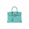 HERMÈS BIRKIN 30 TOGO LEATHER MACARON BLUE SILVER BUCKLE BAG BK353PTGSS (30*23*15cm)