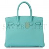 HERMÈS BIRKIN 30 TOGO LEATHER MACARON BLUE SILVER BUCKLE BAG BK353PTGSS (30*23*15cm)