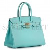 HERMÈS BIRKIN 30 TOGO LEATHER MACARON BLUE SILVER BUCKLE BAG BK353PTGSS (30*23*15cm)