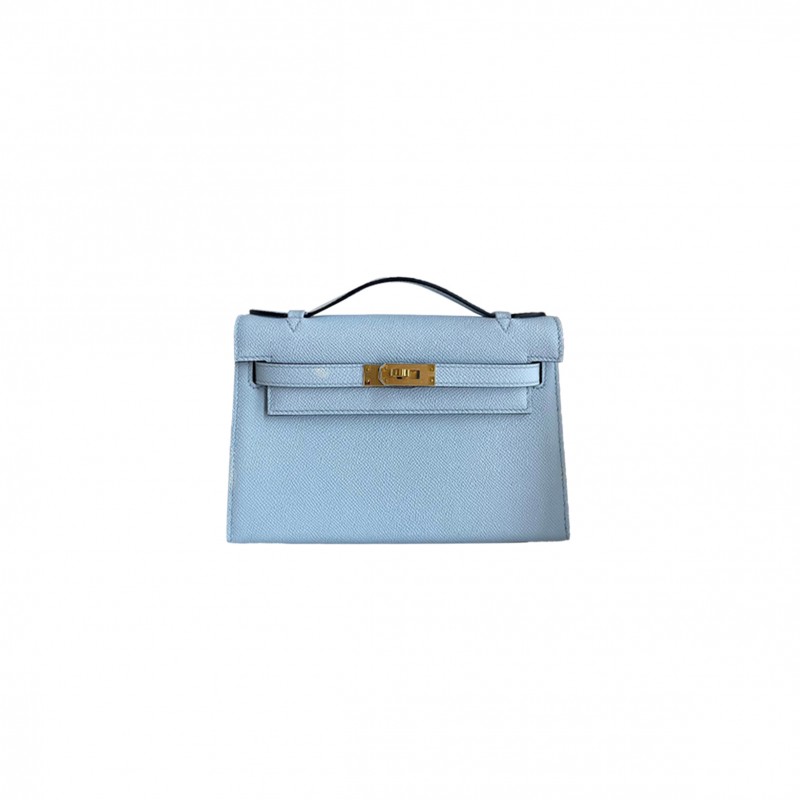 HERMES MASTER MINI KELLY 22 EPSOM LEATHER HOLY GRAIL BLUE (22*14*7cm) 