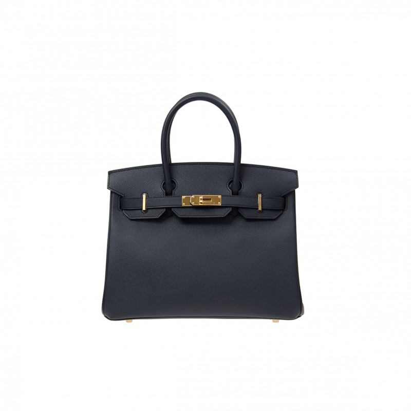 HERMES MASTER BIRKIN 35 DARK BLUE LINING WITH RED GOLD BUCKLE BK3075EPGP (35*28*18cm)