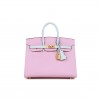 HERMES MASTER BIRKIN 25 EPSOM LEATHER 3Q PINK HAZE BLUE GOLD BUCKLE 4328054179 (25*20*13cm)