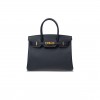 HERMES BIRKIN 35 DARK BLUE LINING WITH RED GOLD BUCKLE BK3075EPGP (35*28*18cm)