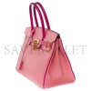 HERMES BIRKIN 30 TOGO LEATHER CHERRY PINK AND PEACH HORSESHOE ENGRAVED GOLD BUCKLE HANDBAG 101220 (30*23*15cm)