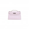 HERMES KELLY POCHETTE MAUVE PALE SWIFT PALLADIUM HARDWARE (22*14*7cm) 