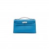 HERMES A MYKONOS SWIFT LEATHER KELLY POCHETTE WITH PALLADIUM HARDWARE (22*14*7cm) 