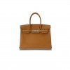 HERMES MASTER BIRKIN 25 TOGO LEATHER SESAME LEATHER LEMON YELLOW SILVER BUCKLE BAG 630873 (25*20*13cm)