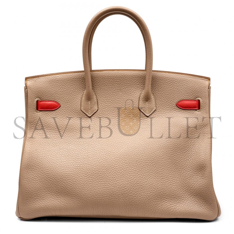 HERMÈS MASTER BIRKIN 35 TOGO SWIFT LEATHER THREE-TONE SILVER BUCKLE BAG H028366CC05 (35*28*18cm)