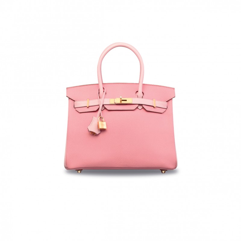 HERMES MASTER BIRKIN 25 TOGO LEATHER MILKSHAKE POWDER AND CHERRY BLOSSOM POWDER GOLD BUCKLE BAG H028365CC03 (25*20*13cm)