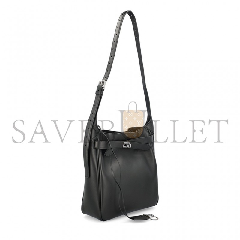 BALENCIAGA BEL AIR SMALL HOBO BAG BLACK SMOOTH CALFSKIN 8110182ABAV1000 (26.9*25.9*9.9cm)