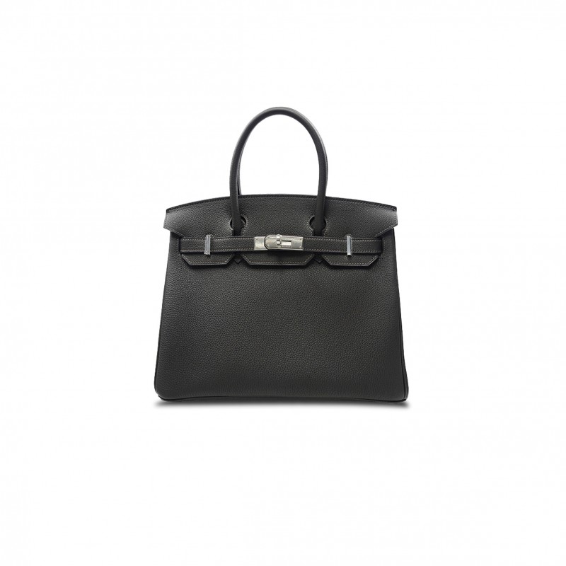 HERMES MASTER BIRKIN 35 EPSOM LEATHER BLACK BAG SILVER BUCKLE BAG BK303STGSS (35*28*18cm)