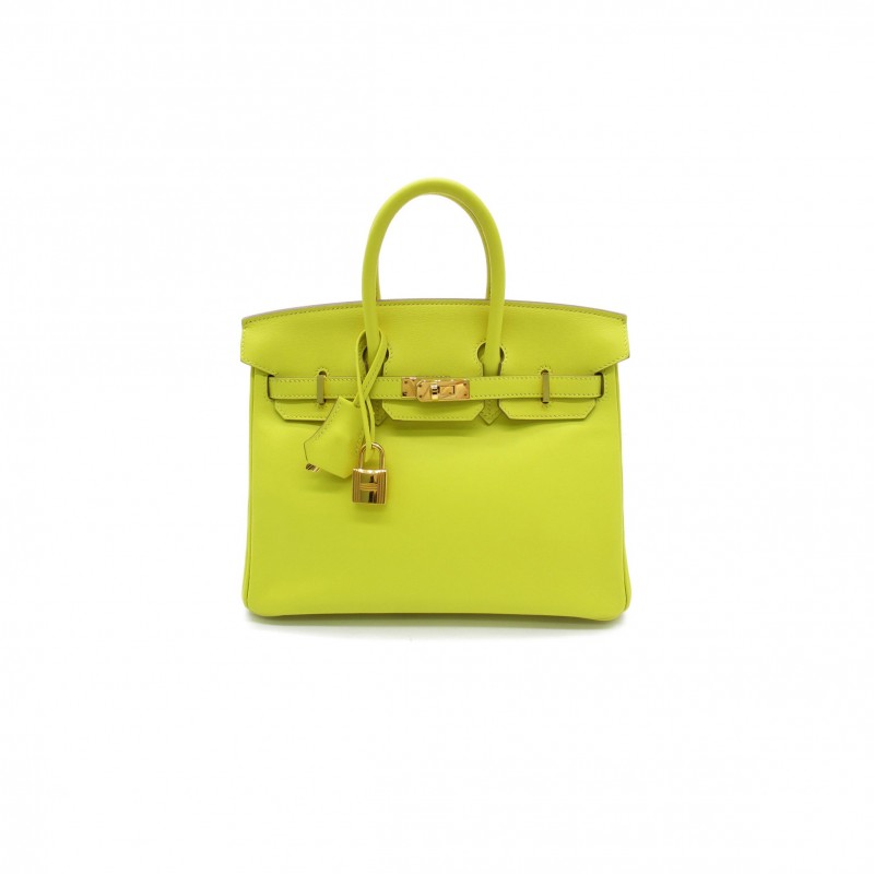 HERMES BIRKIN 30 TOGO LEMON YELLOW NYLON BLUE LINING GOLD BUCKLE H028369CC9R (30*23*15cm)