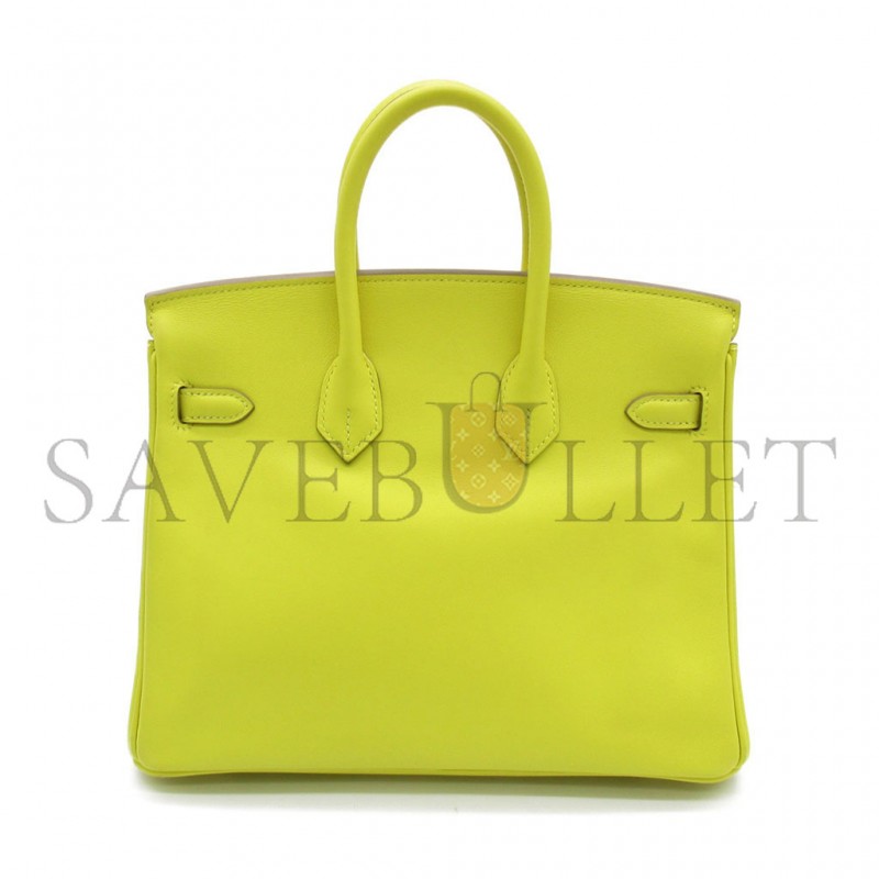 HERMES BIRKIN 30 TOGO LEMON YELLOW NYLON BLUE LINING GOLD BUCKLE H028369CC9R (30*23*15cm)