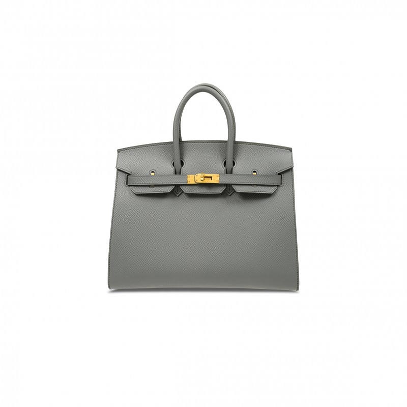 HERMES MASTER BIRKIN 25 EPSOM LEATHER ALMOND GREEN GOLD BUCKLE LUXURY BAG BK2563EPGPO (25*20*13cm)