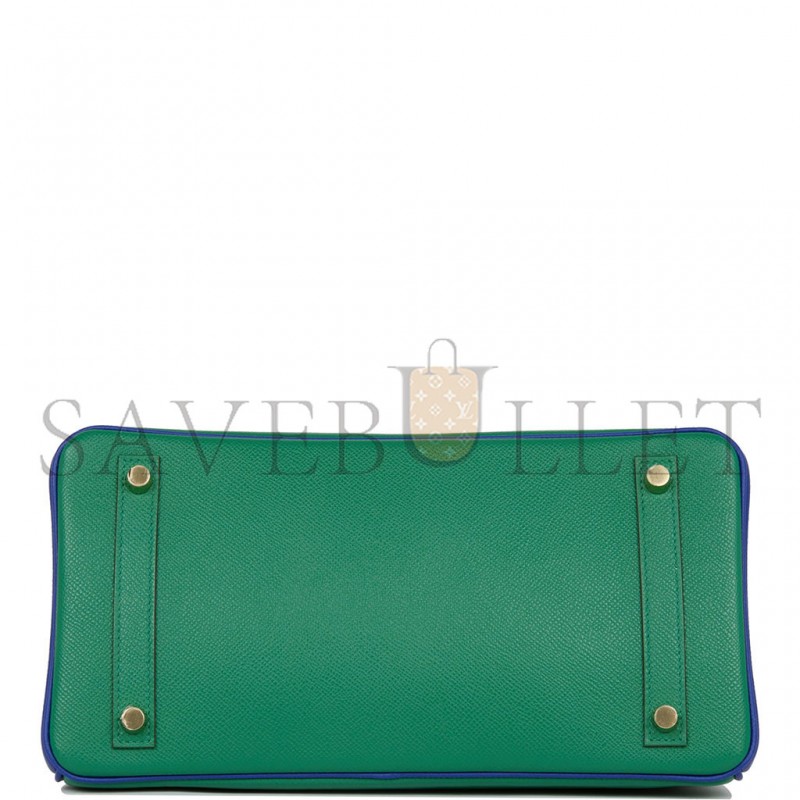 HERMÈS MASTER BIRKIN 35 EPSOM MALACHITE GREEN AND AQUA BLUE BAG H028368CK6Z (25*20*13cm)