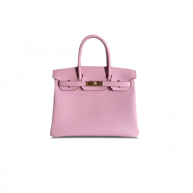 HERMES BIRKIN 25 EPSOM LEATHER MALVA PURPLE GOLD BUCKLE LUXURY BAG BK25X9SWCD (25*20*13cm)