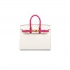 HERMES BIRKIN 25 EPSOM MILKSHAKE WHITE AND PINK GOLD BUCKLE BAG H028368CK6S (25*20*13cm)