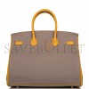 HERMÈS BIRKIN 30 EPSOM ASPHALT GREY AND AMBER YELLOW GOLD BUCKLE H028369CK15 (30*23*15cm)