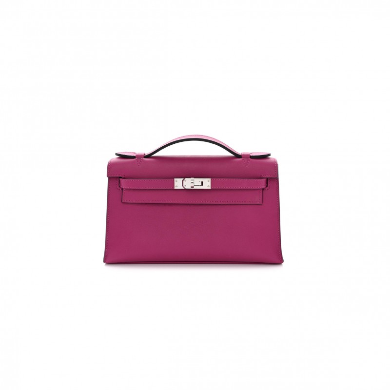 HERMÈS MASTER SWIFT KELLY POCHETTE CLUTCH ROSE POURPRE (22*14*7cm) 