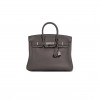 HERMES MASTER BIRKIN 25 SWIFT LEATHER PEWTER GREY SILVER BUCKLE BAG H049362CK10 (25*20*13cm)