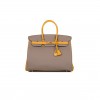 HERMES BIRKIN 30 EPSOM TRENCH COAT GREY AND AMBER SILVER BUCKLE BAG H028369CK65 (30*23*15cm)