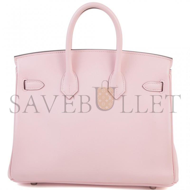 HERMÈS BIRKIN 25 SWIFT LEATHER 3Q CHERRY BLOSSOM SILVER BUCKLE H049362CK3Q (25*20*13cm)