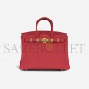 HERMES BIRKIN 25 SWIFT LEATHER FLAG RED GOLD BUCKLE H049362CK12 (25*20*13cm)