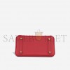 HERMES BIRKIN 25 SWIFT LEATHER FLAG RED GOLD BUCKLE H049362CK12 (25*20*13cm)