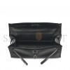 HERMÈS BLACK BOX LEATHER SO BLACK KELLY POCHETTE WITH PVD HARDWARE (22*14*7cm) 