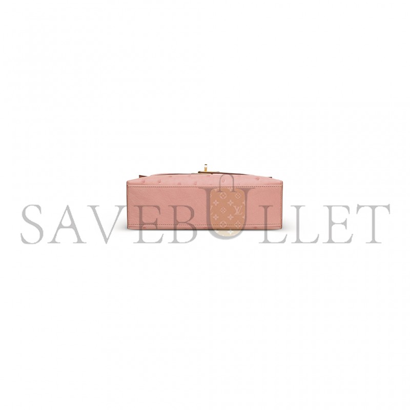 HERMÈS MASTER A TERRE CUITE OSTRICH KELLY POCHETTE WITH GOLD HARDWARE (22*14*7cm) 