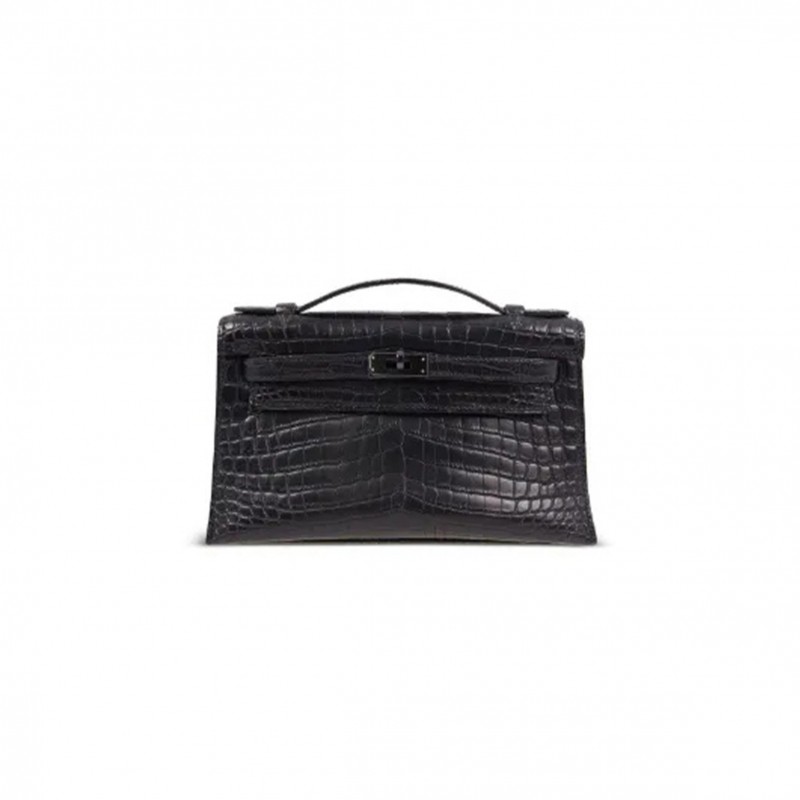 HERMÈS MASTER KELLY BLACK 89 ALLIGATOR MATT (22*14*7cm) 