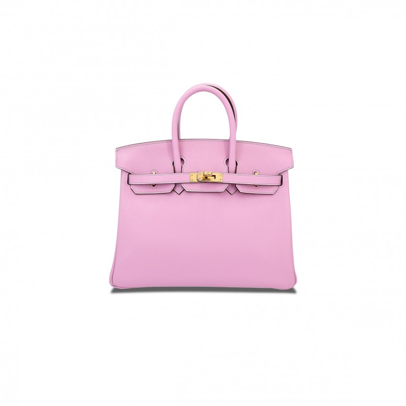 HERMÈS MASTER BIRKIN 25 SWIFT LEATHER MALLOW PURPLE GOLD BUCKLE 10125717 (25*20*13cm)