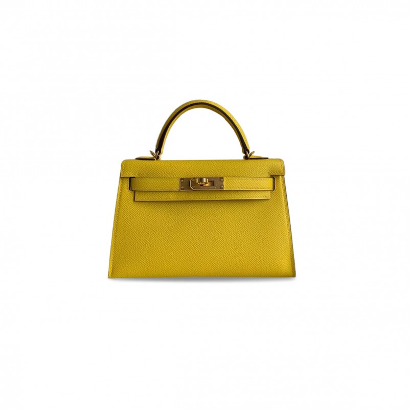 HERMÈS MASTER MINI KELLY II EPSOM AMBER GOLD BUCKLE (19*12*5.5cm) 