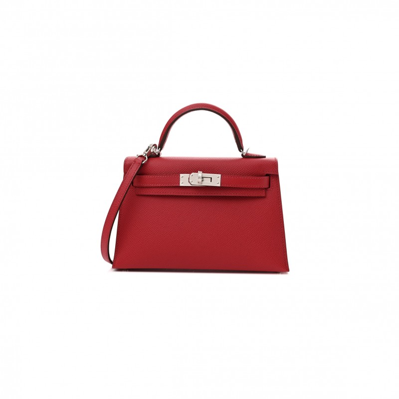 HERMÈS MINI KELLY II EPSOM ROUGE PIMENT (19*12*5.5cm) 