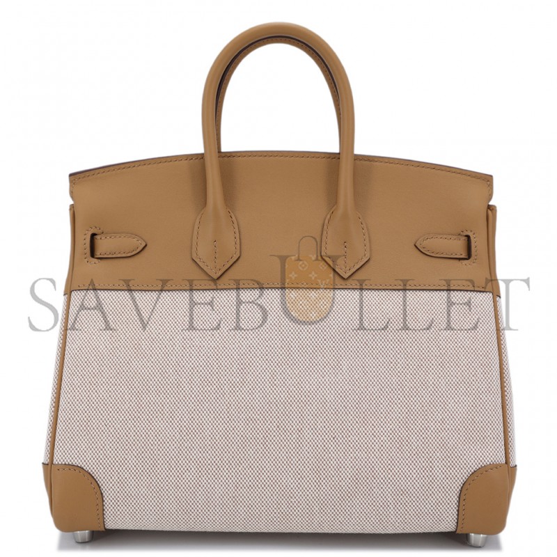 HERMÈS MASTER BIRKIN 30 SWIFT CANVAS BISCUIT SILVER BUCKLE H082686CKA6 (30*23*15cm)