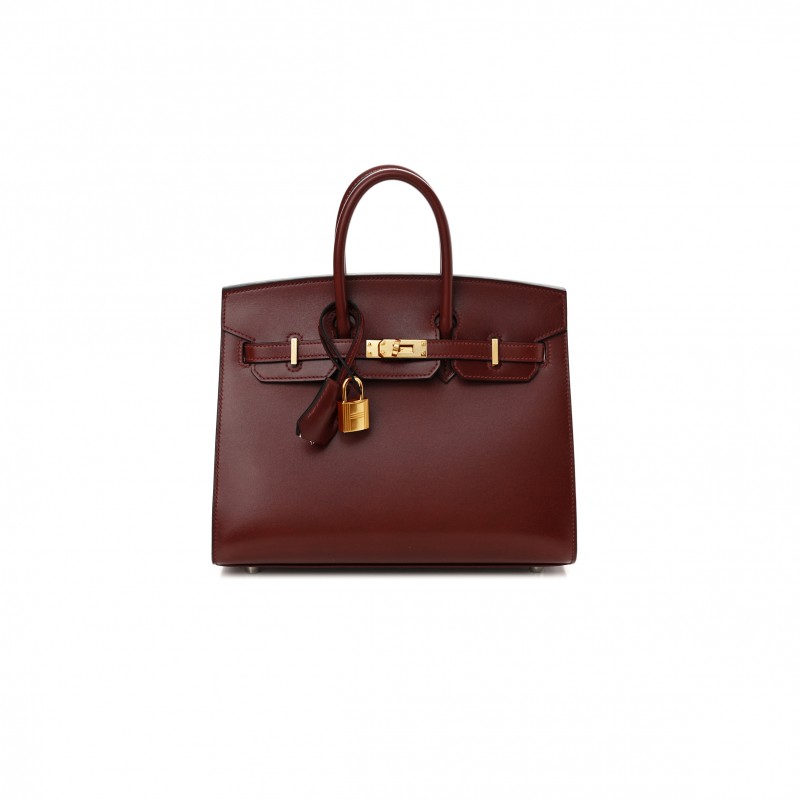 HERMÈS MASTER BIRKIN 30 BOX LEATHER BURGUNDY GOLD BUCKLE H029281CK86 (30*23*15cm)
